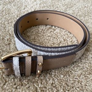 cream color MK belt
